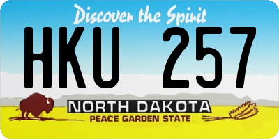 ND license plate HKU257