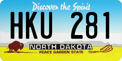 ND license plate HKU281