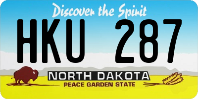 ND license plate HKU287