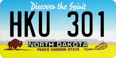 ND license plate HKU301