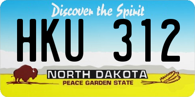 ND license plate HKU312