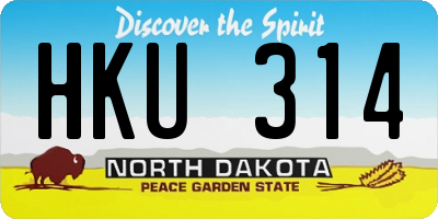 ND license plate HKU314