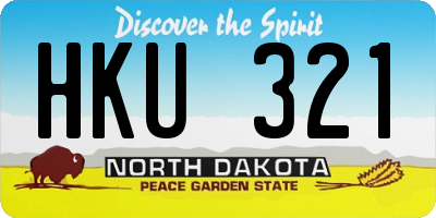 ND license plate HKU321