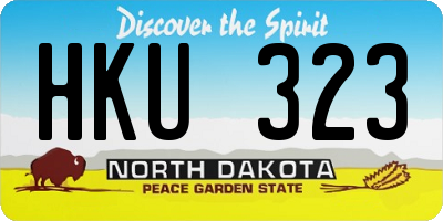 ND license plate HKU323