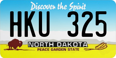 ND license plate HKU325