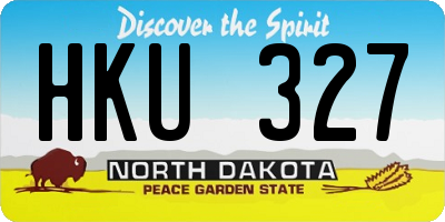 ND license plate HKU327