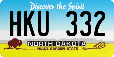 ND license plate HKU332