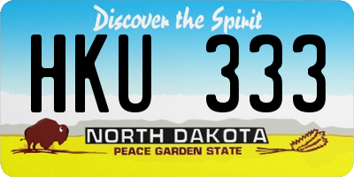 ND license plate HKU333