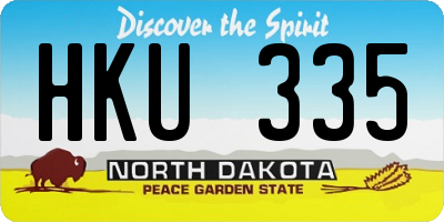 ND license plate HKU335