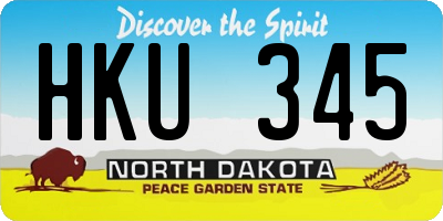 ND license plate HKU345