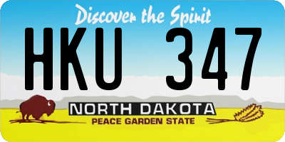 ND license plate HKU347