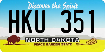ND license plate HKU351