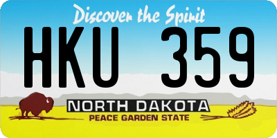ND license plate HKU359
