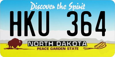 ND license plate HKU364