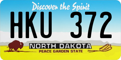 ND license plate HKU372
