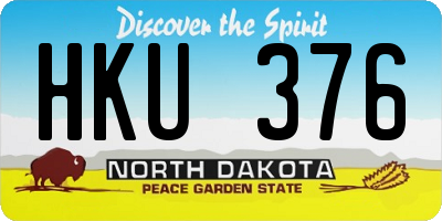 ND license plate HKU376