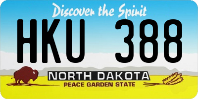 ND license plate HKU388