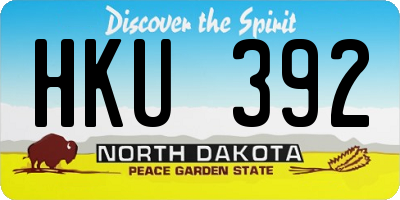 ND license plate HKU392