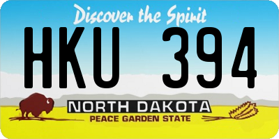 ND license plate HKU394