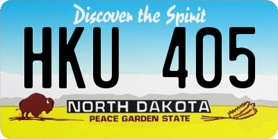 ND license plate HKU405