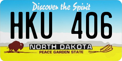 ND license plate HKU406