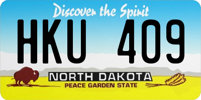ND license plate HKU409