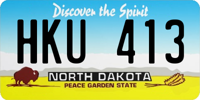 ND license plate HKU413