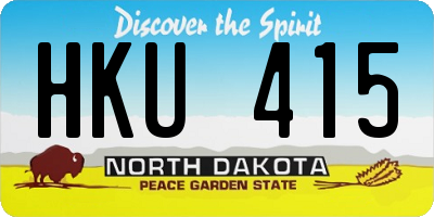 ND license plate HKU415