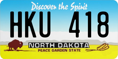 ND license plate HKU418