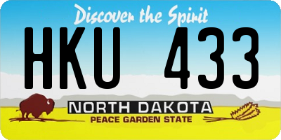 ND license plate HKU433