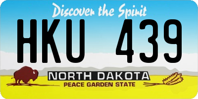 ND license plate HKU439