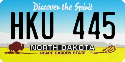 ND license plate HKU445