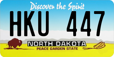 ND license plate HKU447