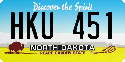 ND license plate HKU451