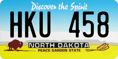 ND license plate HKU458