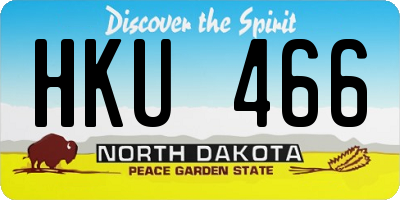 ND license plate HKU466