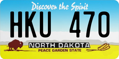 ND license plate HKU470