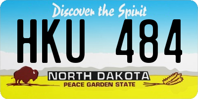 ND license plate HKU484