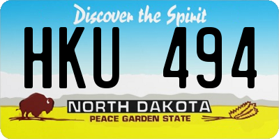 ND license plate HKU494