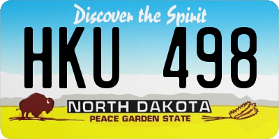 ND license plate HKU498