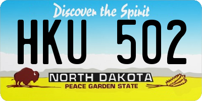 ND license plate HKU502