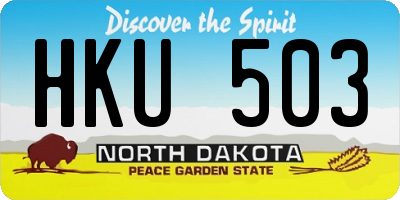 ND license plate HKU503