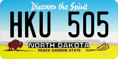 ND license plate HKU505