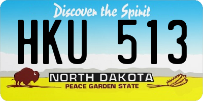 ND license plate HKU513