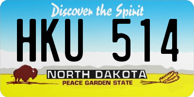 ND license plate HKU514