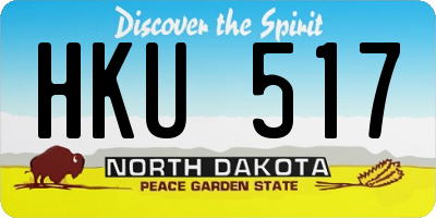 ND license plate HKU517