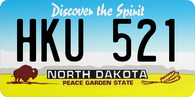 ND license plate HKU521