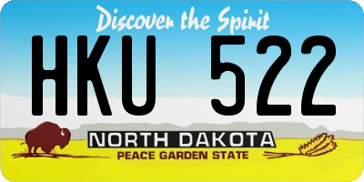 ND license plate HKU522