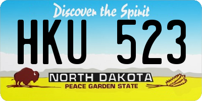 ND license plate HKU523