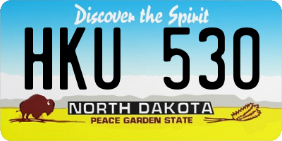 ND license plate HKU530